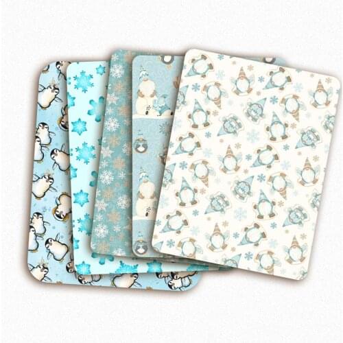 Polyester Cotton Fabric By The Yard Christmas Snowman Theme Printed Sheet Sewing Cloth Dress Mask DIY Can By Meter 45*145cm 1pc