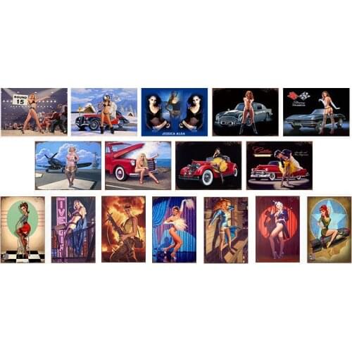 Vintage Sexy Girl Metal Sign Tin Sign Plaque Metal Vintage Wall Decor for bar 20x30cm Retro Metal Posters Iron Painting