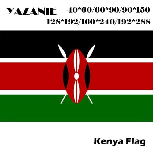 YAZANIE 60*90cm/90*150cm/120*180cm/160*240cm Kenya flag Large Big Kenyan Flags And Banners High Quality Hanging and Flying Flags