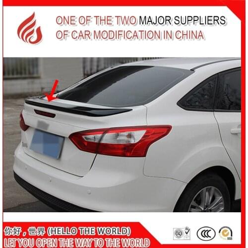 High quality ABS primer unpainted black red color car rear spoiler for Focus Sedan 2012 2013 2014