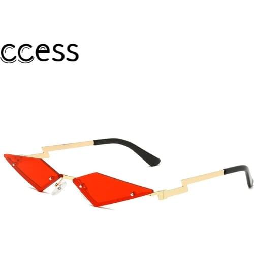 Metal Vintage Sunglasses Women 2020 Rimless Cat Eye Sun Glasses Ladies Shades Triangle Eyeglasses UV400 gafas de sol mujer