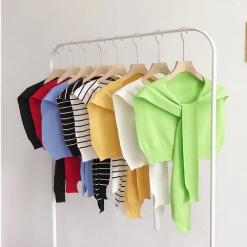 Winter and autumn woolen yarn with shawl waistcoat scarf knotted false collar women knitting long sleeves