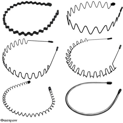 1 Pc Fashion Mens Women Unisex Black Wavy Hair Head Hoop Band Sport Headband Hairband Hair Accessories