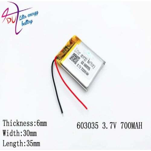 10 pcs 3.7V 700mAh 603035 Lithium Polymer LiPo Rechargeable Battery For Mp3 Mp4 PAD DVD DIY E-book bluetooth
