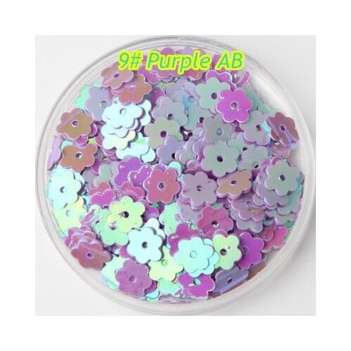 3000pcs/lot PVC Sequins 6mm Flower With 1 Center Hole Plum Blossom Flat Loose DIY Sewing Materials 9# Purple AB Confetti