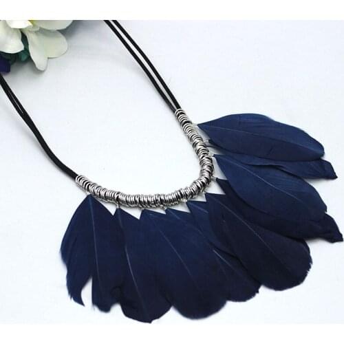 Promotions Feather Necklace New Fashion Women Jewelry Vintage Statement Short Necklace Collares Femme Top Selling N15611