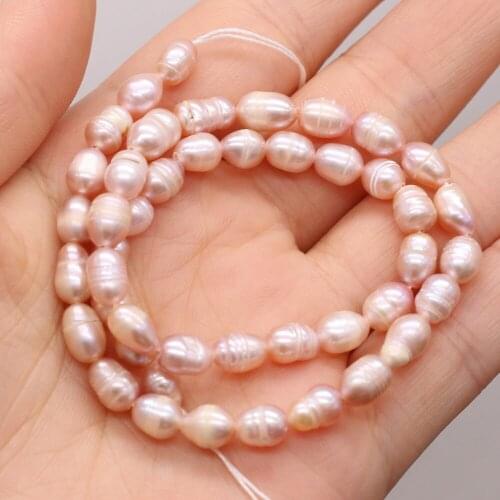 Natural Freshwater Pearl Beads 5/6/7/8mm Grade A Rice Shape Scattered Beads for Jewelry Making Women Necklace Bracelet Gifts