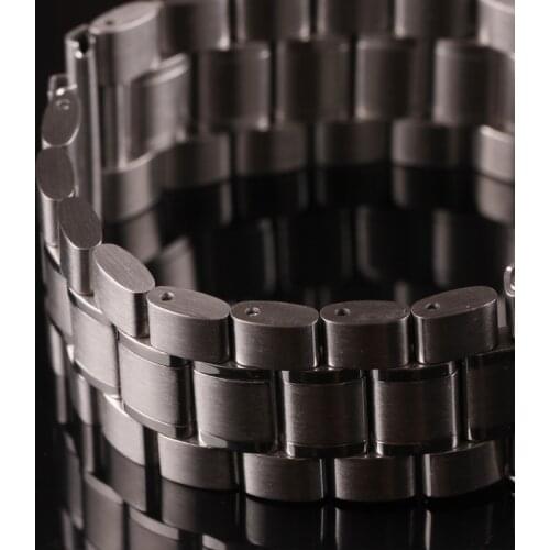 Solid stainless steel flat head flat mouth watch with steel band chain watch accessories watch steel band