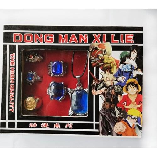 Black Butler Kuroshitsuji Ciel Phantomhive Sebastian Michaelis Alois Trancys Cosplay Prop Set Ring Necklace Pendant Badge Gift