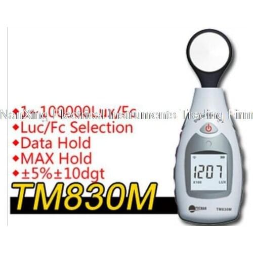 Digital illuminance meter MINI TM830M lux meter Measuring luminosity, brightness instrumentation Range: 1 ~ 200000 Lux / Fc