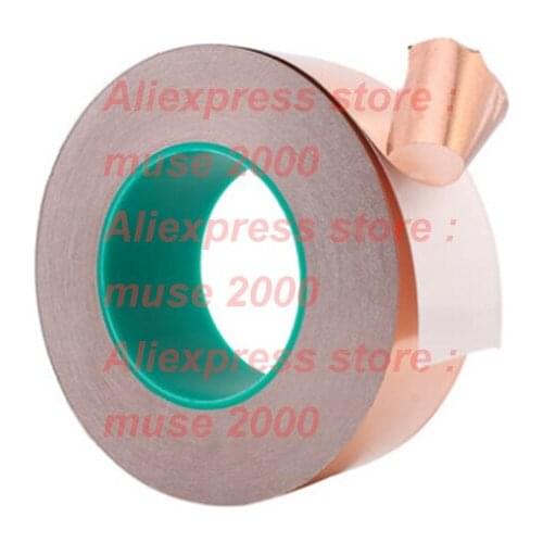 2 sides conductive Brass adhesive tape 0.06mm copper sheet glue backed film board Shielding signal phone PCB conductivity
