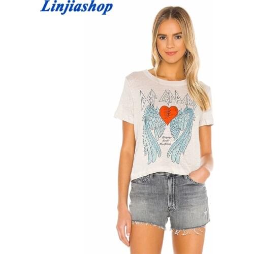 Womens Graphic T-Shirt Summer women White Cotton Casual Short Sleeve Tee Shirt Breathable O-Neck Hip Hop Tee