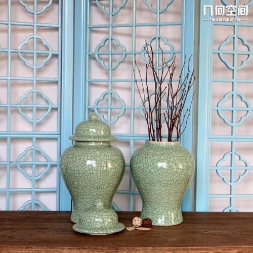 Jingdezhen guan kiln porcelain crackle craft ceramic ginger jar pot