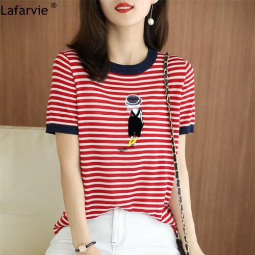 Женские футболки с коротким рукавом Lafarvie China At AliExpress