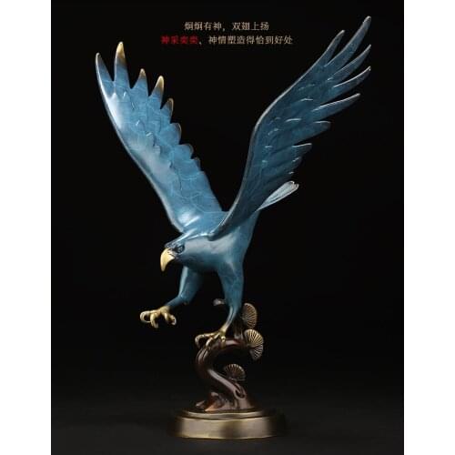 2021 TOP Business Decoration art Company Store prosperity Success Home living room ART GOOD LUCK The eagle copper carving statue