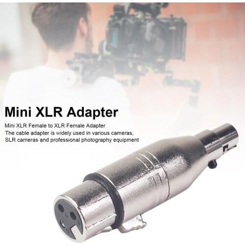 Mini XLR Adapter 3pin Female To Female Converter With Zinc Alloy Housing Copper Plated XLR Pins Converting Adapter For SLR Cam