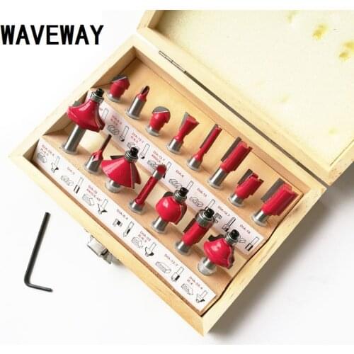 15pcs 8mm Shank Milling Cutter Router Bit Set Wood Cutter Carbide Shank Mill Woodworking Engraving Cutting Tools