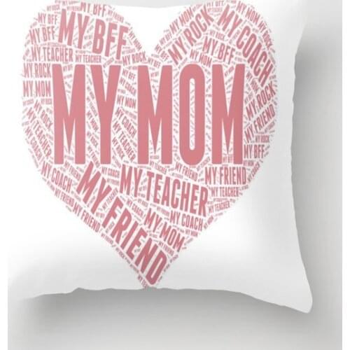 Custom design square cushion cover dropshipping 45cm*45cm Happy mother day design linen cotton pillow covers sofa pillow case