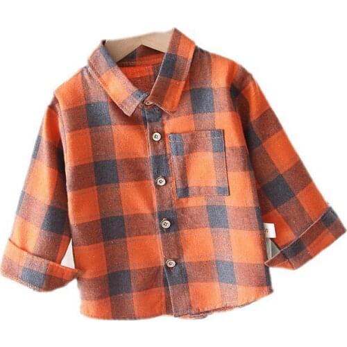 New Spring Autumn Baby Clothes Children Boys Fashion Plaid Letter Shirt Toddler Casual Clothing Infant Cotton Kids Tracksuits