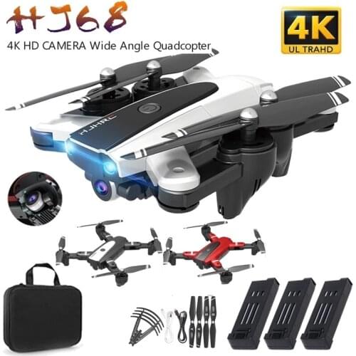 New HJ68 Foldable Professional Drone With Camera 4K HD Selfie Follow WiFi FPV Wide Angle RC Four Axis Helicopter With VR Glasses
