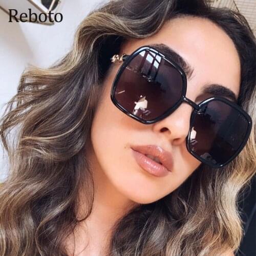 Oversized Womens Square Sunglasses New Trends Vintage Black Luxury Brand Fashion Big Sunglasses Female Classic Retro UV400