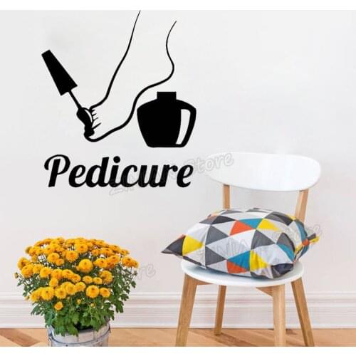 Pedicure Wall Decal Nail Stylist Girls Beauty Salon Wall Sticker Fashion Woman Design Art Window Removabel Decor Poster Z693