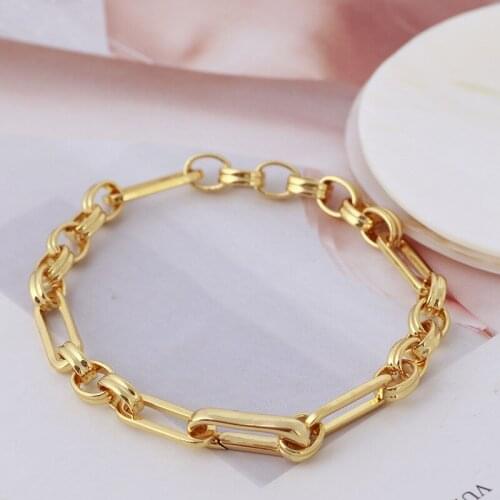 Personalized splicing chain simple metal texture couple bracelet