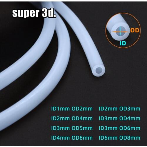 3D Printer Part 1Meter bowden extruder PTFE tube Pipe for J-head Hotend V5 V6 1.75mm /3mm Filament ID 2mm 1mm 3mm OD 4mm