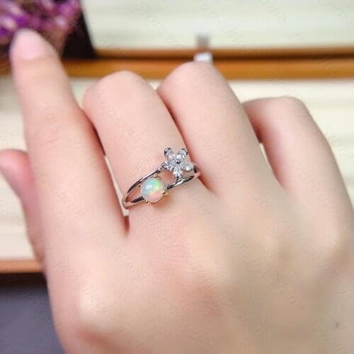 Luxury atmosphere hot sale style natural opal ring 925 silver womens ring noble and elegant