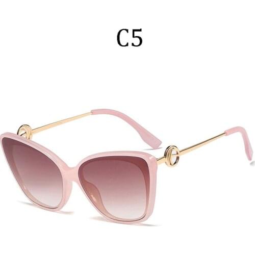 Luxury brand cat eye sunglasses gradient mirror sunglasses ladies mens high quality metal frames high quality 95210