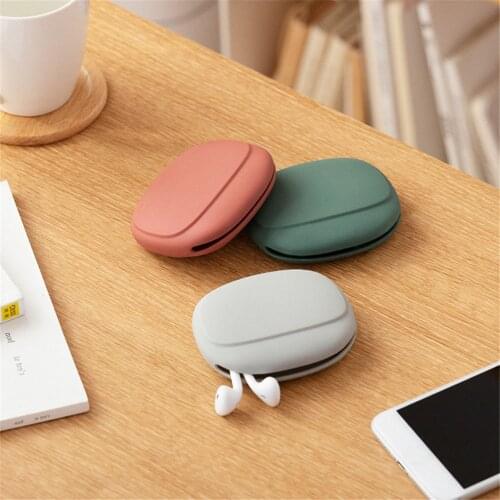 Silicone Earphone Bag Line Charger Cable Organizer Wire Data Holder USB Headphone Storage Box Coine Purse Bag Desk Accessories