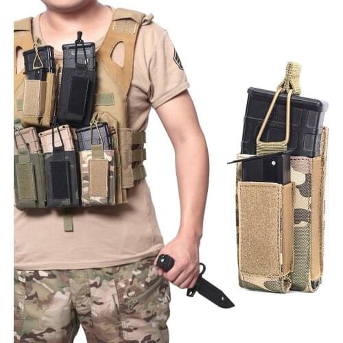 Molle System Magazine Pouch 1000D Nylon Double Layer Storage Bags Airsoft Tactical Ak Ar M4 Ar15 Rifle Pistol Mag Carrier Case