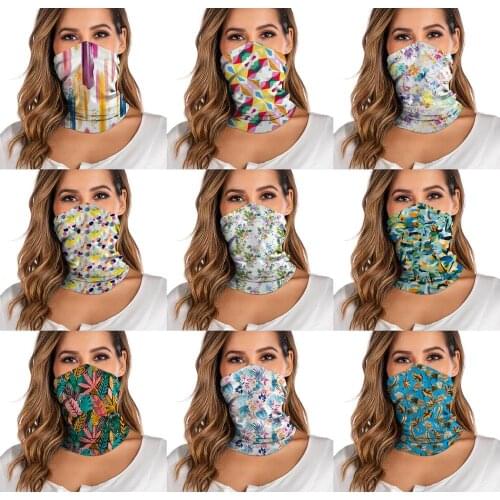 Unisex Washable Rave Bandana Neck Gaiter Tube Headwear For Women Men Face Scarf Dustproof Motorcycle Facemask Windproof Scarf