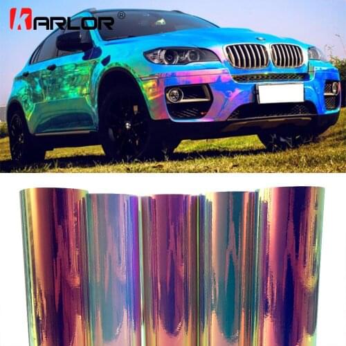 Premium Rainbow Mirror Vinyl Film Holographic Film Rainbow Chrome Vinyl Motorcycle Automobiles Car Styling Stickers Accessories