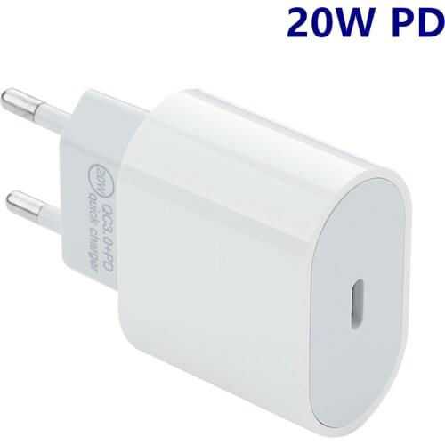 20W PD Charger USB C Fast Charging for iPhone 12 Pro 11 13 XS Max XR iPad Pro Quick Charger for Samsung S21 S20 Note 20 10 Ultra