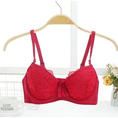 Women Fashion Thin Cup Sexy Push Up Bra Seamless Small Chest Lace Bralette Female Underwear Breathable Deep Plunge U Bra