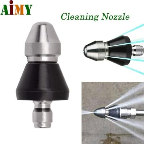 1 Front 3 or 6 Rear 1/4'' Quick Connector Washer Sewer Nozzle Washing Machine Drain Cleaning Pipe Dredging Cleaning Nozzle