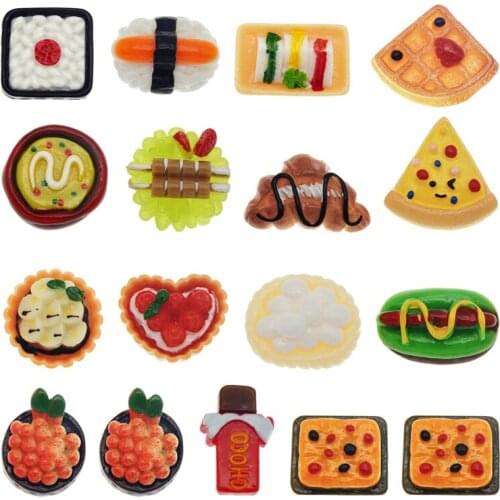 10Pcs Flatback Resin Food Charm Embellishments Slime Cabochon Dessert Icecream Slime Scrapbooking DIY Child Jewelry Accessries