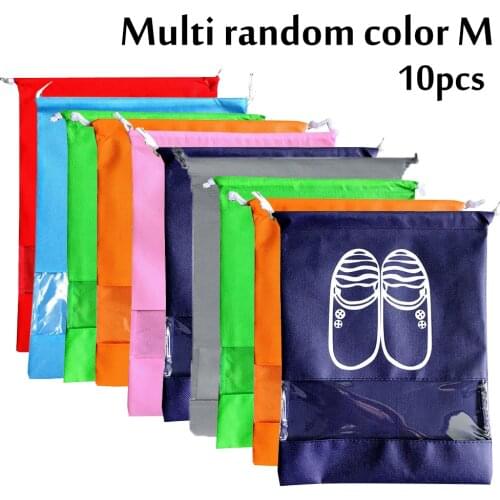 10pcs Waterproof Travel Shoe Bag Non-Woven Housekeeping Storage Underwear Shoes Bag For Clothes Wardrobe Closet Sundries Pouch