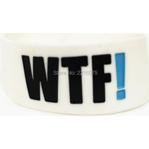 300pcs one inch WTF! wristband silicone bracelets free shipping by DHL express