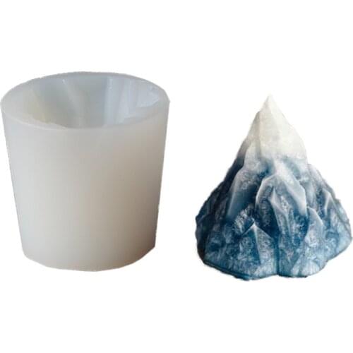 3d Silicone Mold for Candle Making Cakes Snow Mountain Shape DIY Aromatherapy Candle Mold Decoration