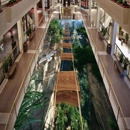 Beibehang cliff walkway 3D stereoscopic 3D painting bathroom floor walkway to the kitchen wallpaper murals,papel de parede