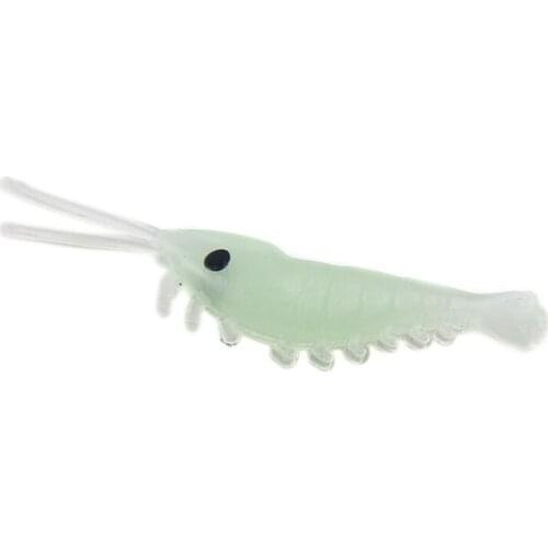 50pcs/set 3cm Artificial Bait False Shrimp Shape Night Luminous Lure Saltwater Freshwater Fishing Accessories