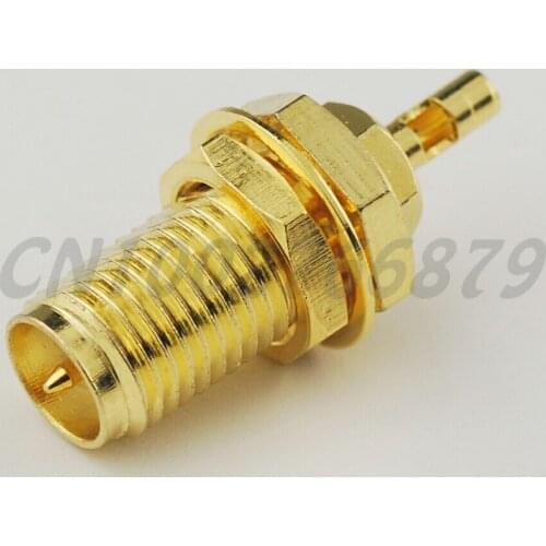 50pcs RF electrical Coaxial Connector RP-SMA Solder Jack(male pin) bulkhead connector for 1.13/ 1.37 cable