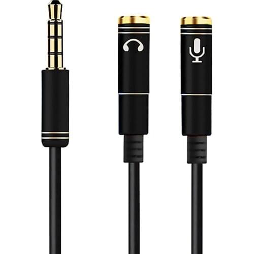 3.5mm Microphone Aux Cable 1 Male 2 Female Audio Cable Combo for PC Laptop
