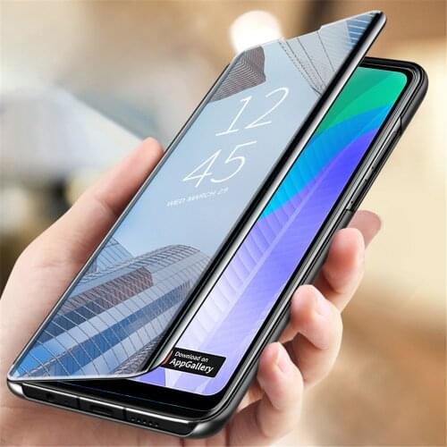 For huawei y6p 2020 case smart mirror flip cover case on hauwei y 6p 2020 y6 p y 6 p med-lx9 6.3" stand book cases coque fundas