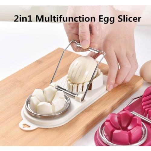 Hot Sale Cooking Tools 2in1 Cut Multifunction Kitchen Egg Slicer Sectione Cutter Mold Flower Edges Gadgets Tools Ferramentas
