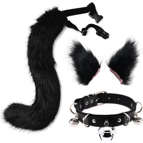 Halloween Party Set Cosplay Ear Tail Personality Bell Neck Collar Cosplay