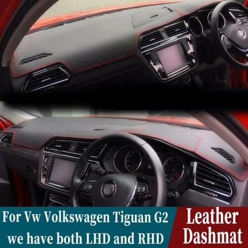 Leather Dashmat Dashboard Cover Pad Dash Mat Carpet Car-Styling accessories For Vw Volkswagen Tiguan 2016 2017 2018 2019 2020