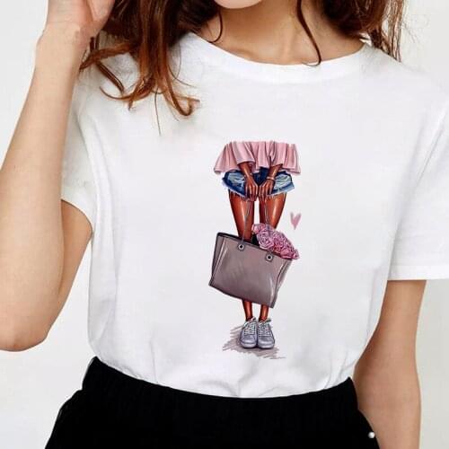 Summer T-shirts Women Fashion Beauty Printed Casual 90s T shirt Clothes Harajuku Graphic Tshirt Top Lady Short sleeve Female Tee